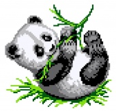 канва с рисунком "веселая панда" к-001
